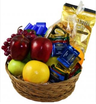Choose your size, including fruit, candy and spa baskets.